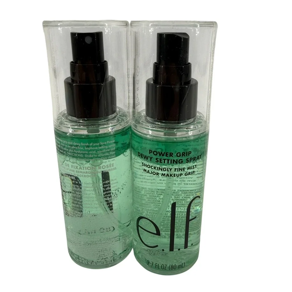 NEW E.L.F. Power‎ Grip Dewy Setting Spray 2.7oz 80ml 2 Pack Bi-Phase Fine Mist